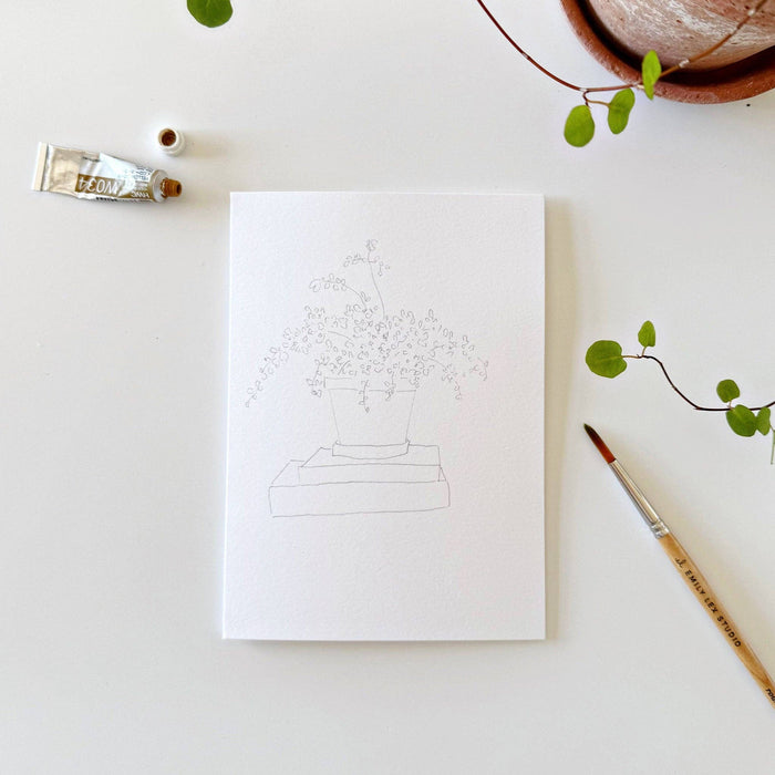 Potted Plants Paintable Notecards
