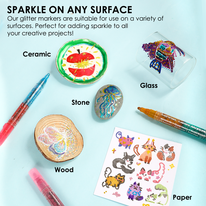 Dual Tone Glitter Acrylic Paint Marker Set