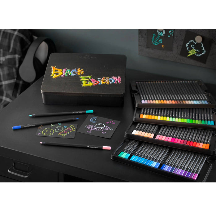 Tin of 100 Black Edition Colored Pencils