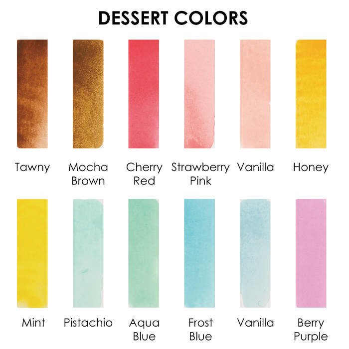 Dessert Pocket Watercolor Set & Brush