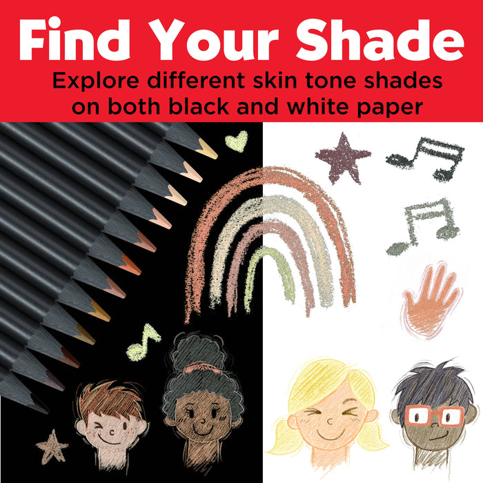 Skin Tones Black Ed Color Pencils,12 Ct