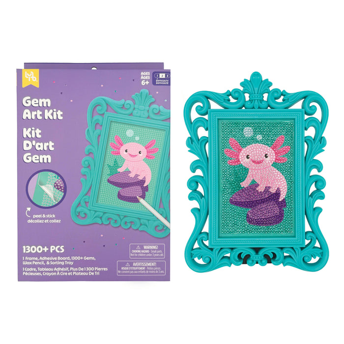 Axolotl Framed Gem Art