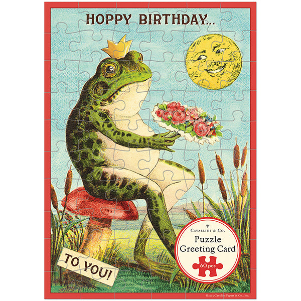 Frog Birthday Puzzle Greeting Card