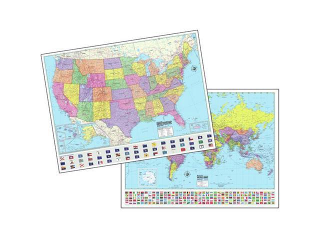 US/World Lam-Rolled Map 48x36