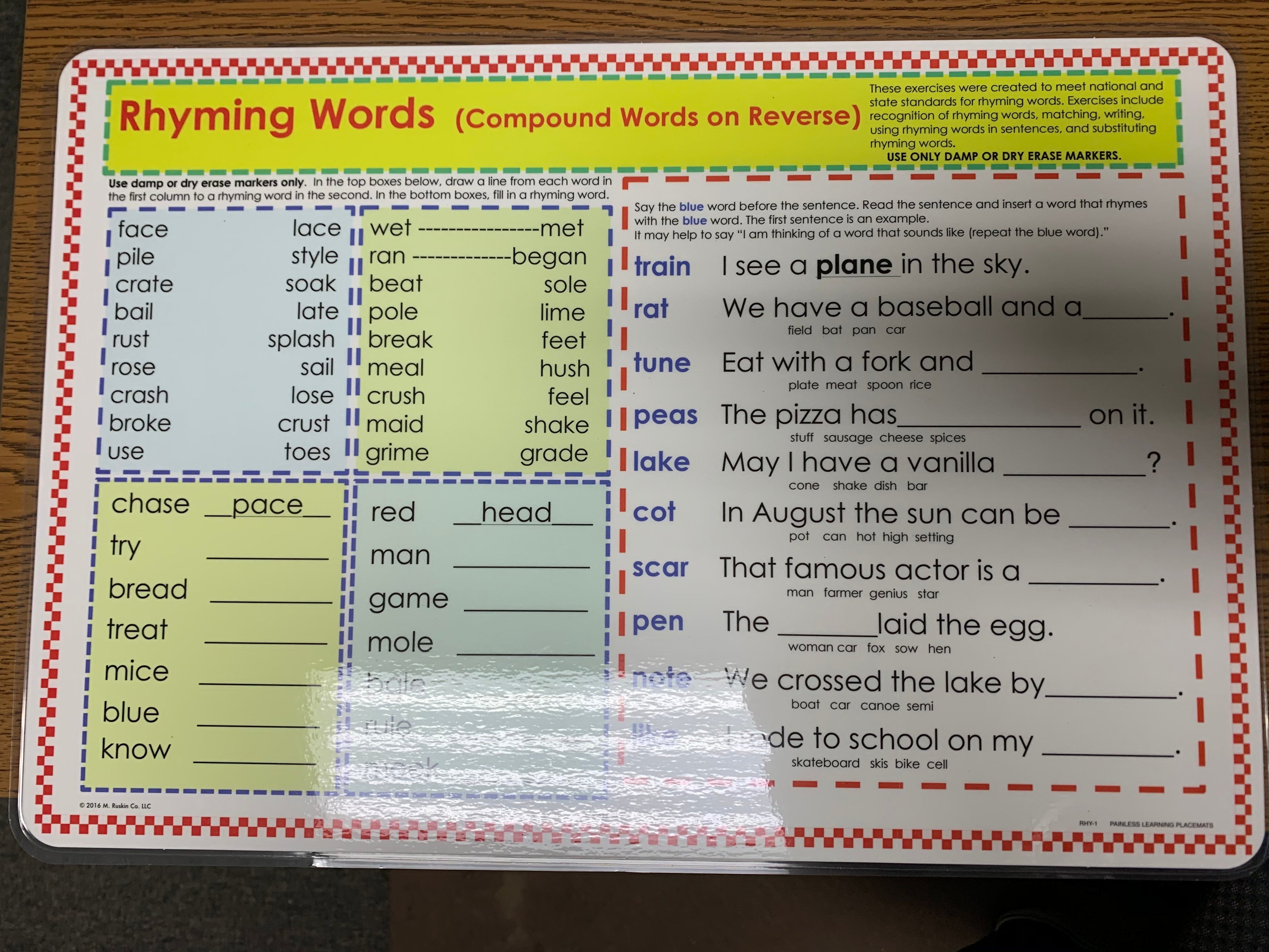 Rhyming Words Mat — Nature's Workshop Plus