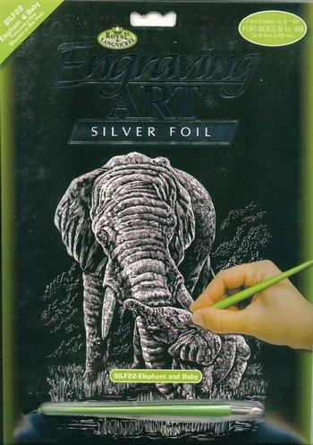 Silver Engrave - Elephant/Baby