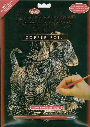 Copper Engrave -Kitten & Puppy