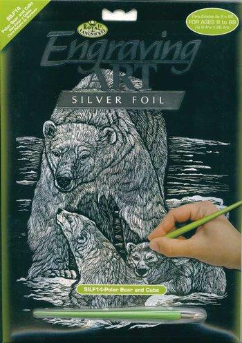 Silver Engrav-Polar Bear & Cub