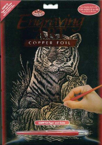 Copper Engraving -Tiger & Cubs