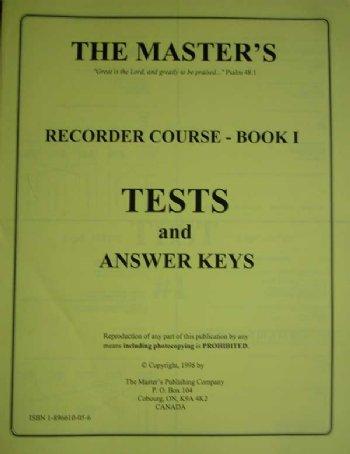 Recorder 1 - Test/Answer Key
