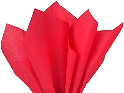 red tissue paper - cut
