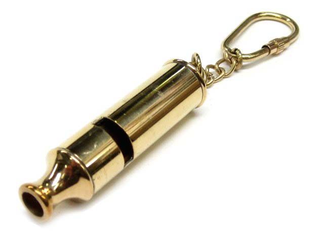 Brass Scout Whistle w/Keychain